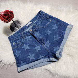 Bluesteel jeans denim stars cuffed shorts EUR Size 36 US 26